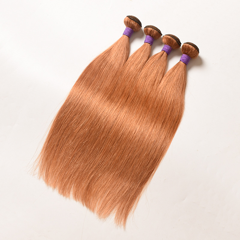 10a外贸假发30#彩色发条真人发丝发帘human hair bundles