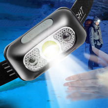 Mini LED Sensor Headlamp Body Motion Sensor Headlight USB跨