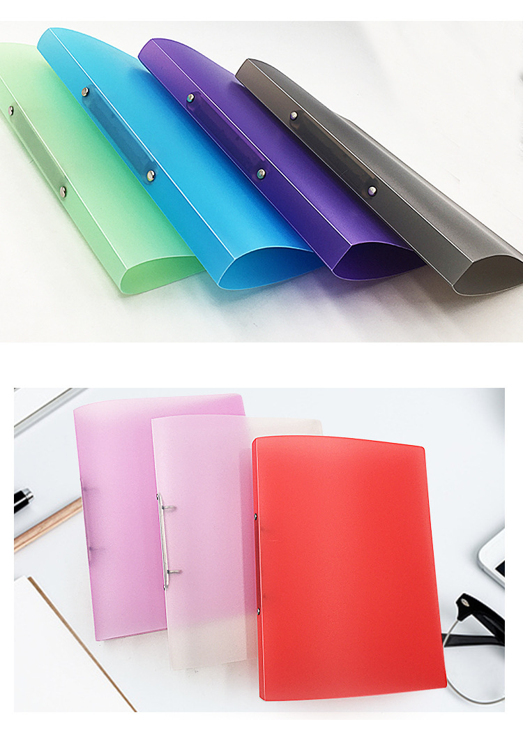 a4资料活页夹透明打孔档案夹文件夹板塑料o型2孔现货可印制病例夹