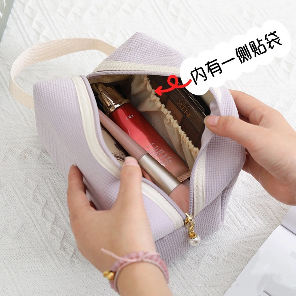 New Corduroy Cosmetic Bag Good-looking Portable Cosmetics Storage Bag Travel Portable Cosmetic Bag Large Capacity