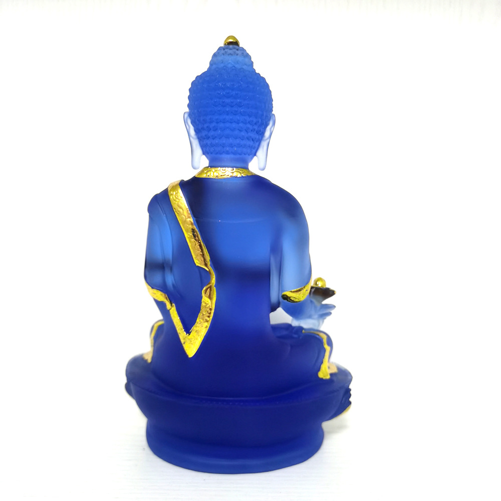 水琉璃密宗描金药师佛 藏传佛教供奉佛像 寺庙佛堂供奉佛像摆件