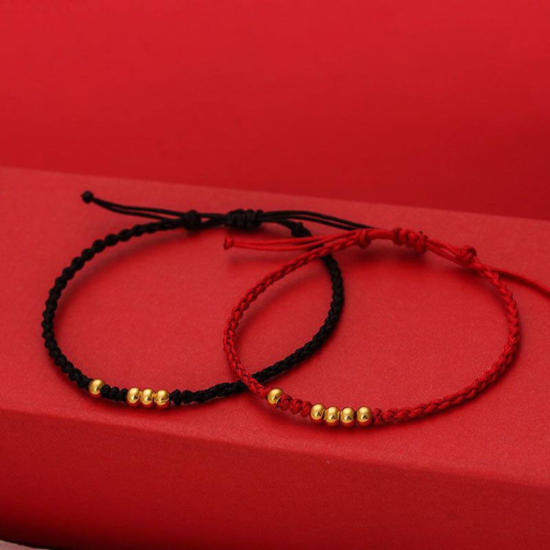 抖音小红书热销1314情侣一对转运珠手链手工编织简约可爱礼物