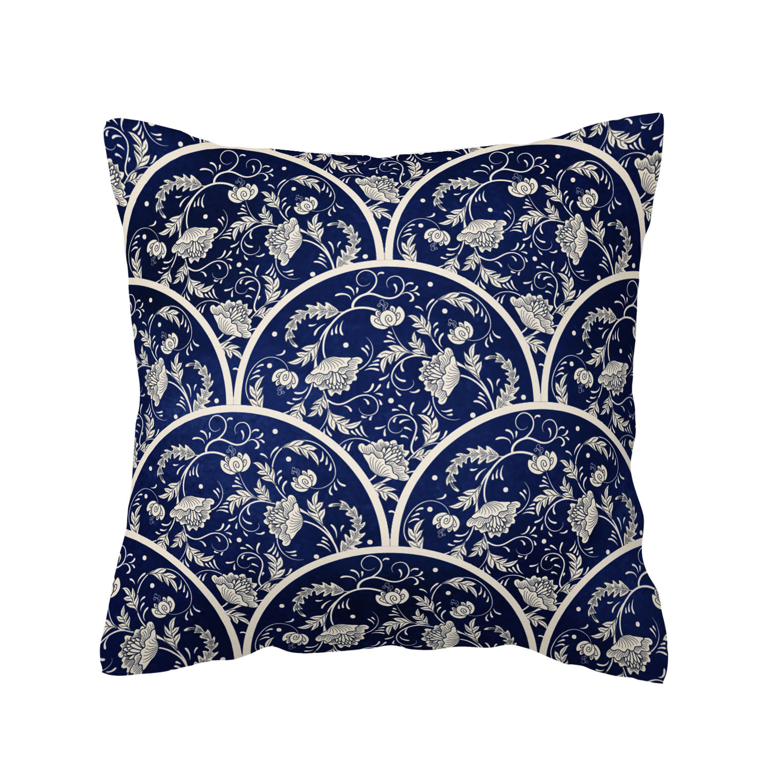 跨境热卖家居用品定制复古中式中国传统青花瓷图案枕靠枕靠垫套