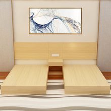 供应实木颗粒板酒店专用床柜一体家具现代简约双人床单人床