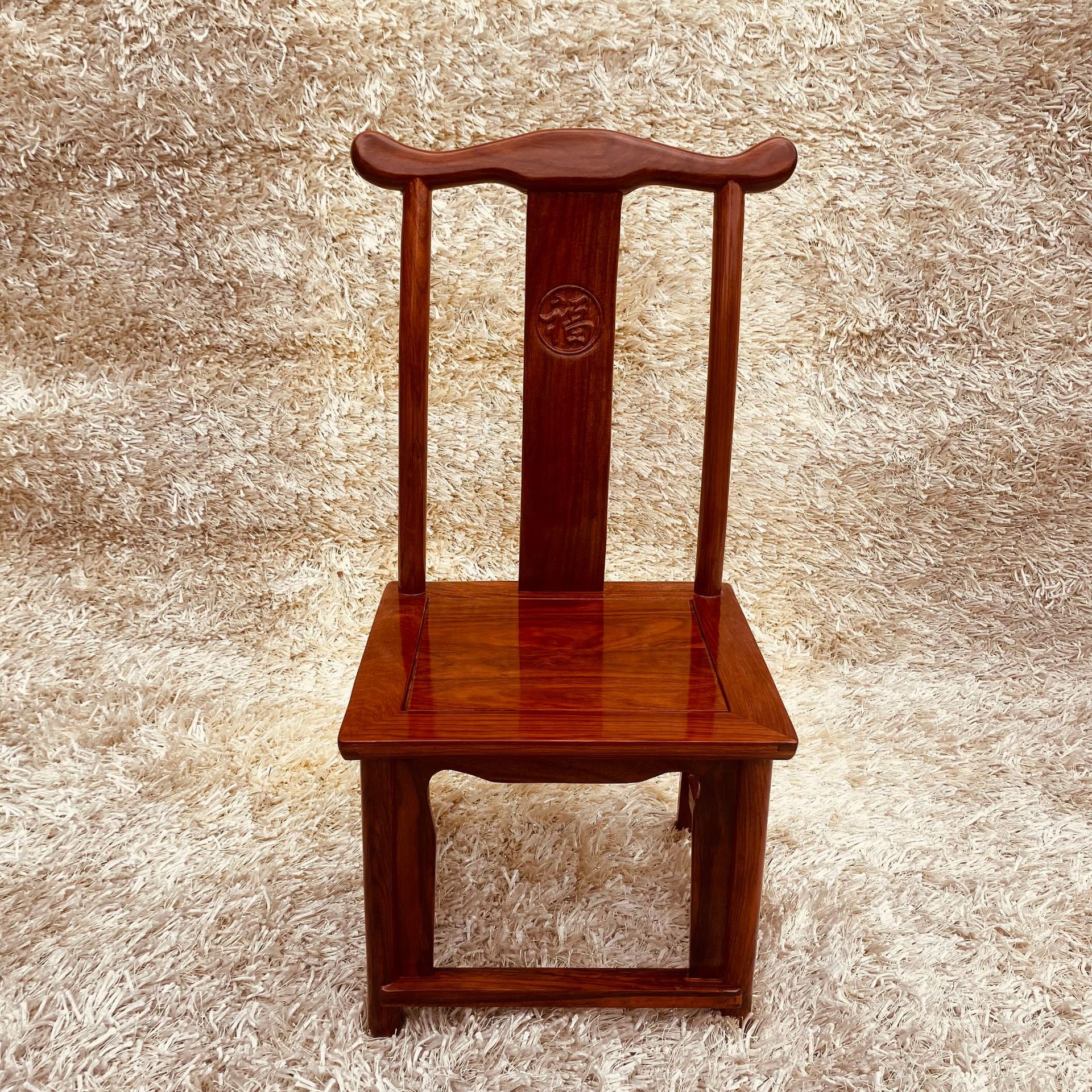 红木椅子小官帽椅餐桌椅中式实木刺猬紫檀小椅换鞋凳儿童靠背椅