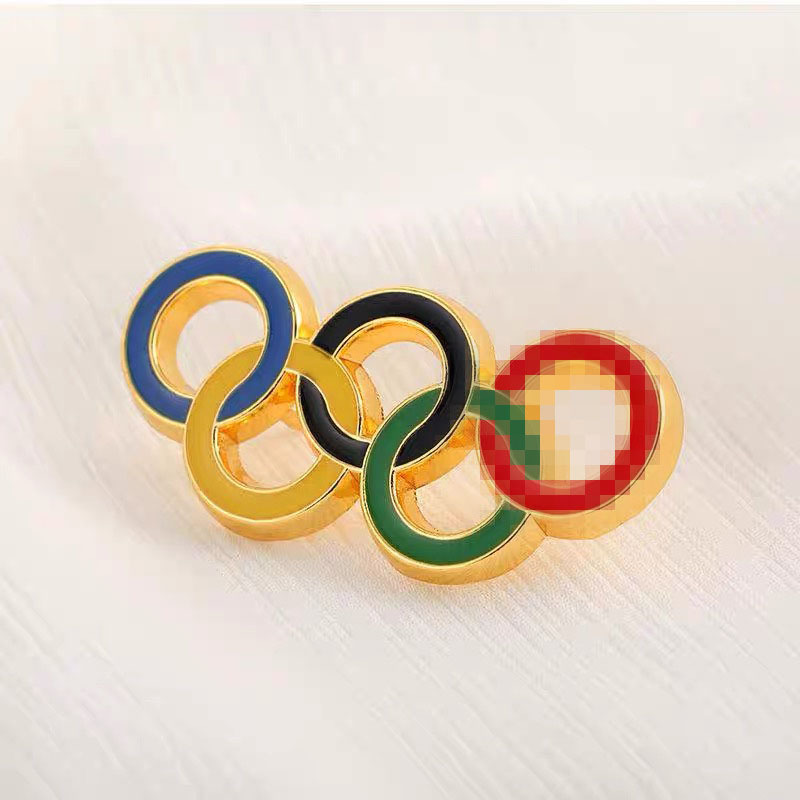 五环胸针徽章创意个性别针衣服配饰品金属书包挂件女