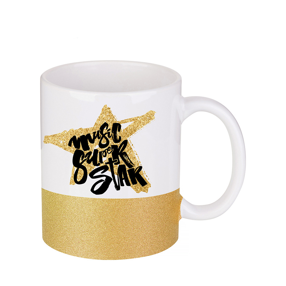 Thermal Transfer Mug Onion Powder Cup Double Color Glitter Sublimation Ceramic Cup 11Oz Glitter Decal Coated Cup