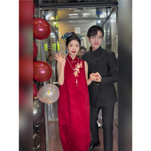新中式女装改良旗袍红色无袖敬酒服订婚礼服高端轻奢小众连衣裙夏