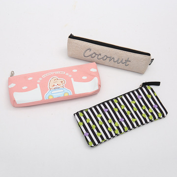 2024新款学生手提便携笔袋高颜值大容量铅笔盒涤纶布文具袋批发