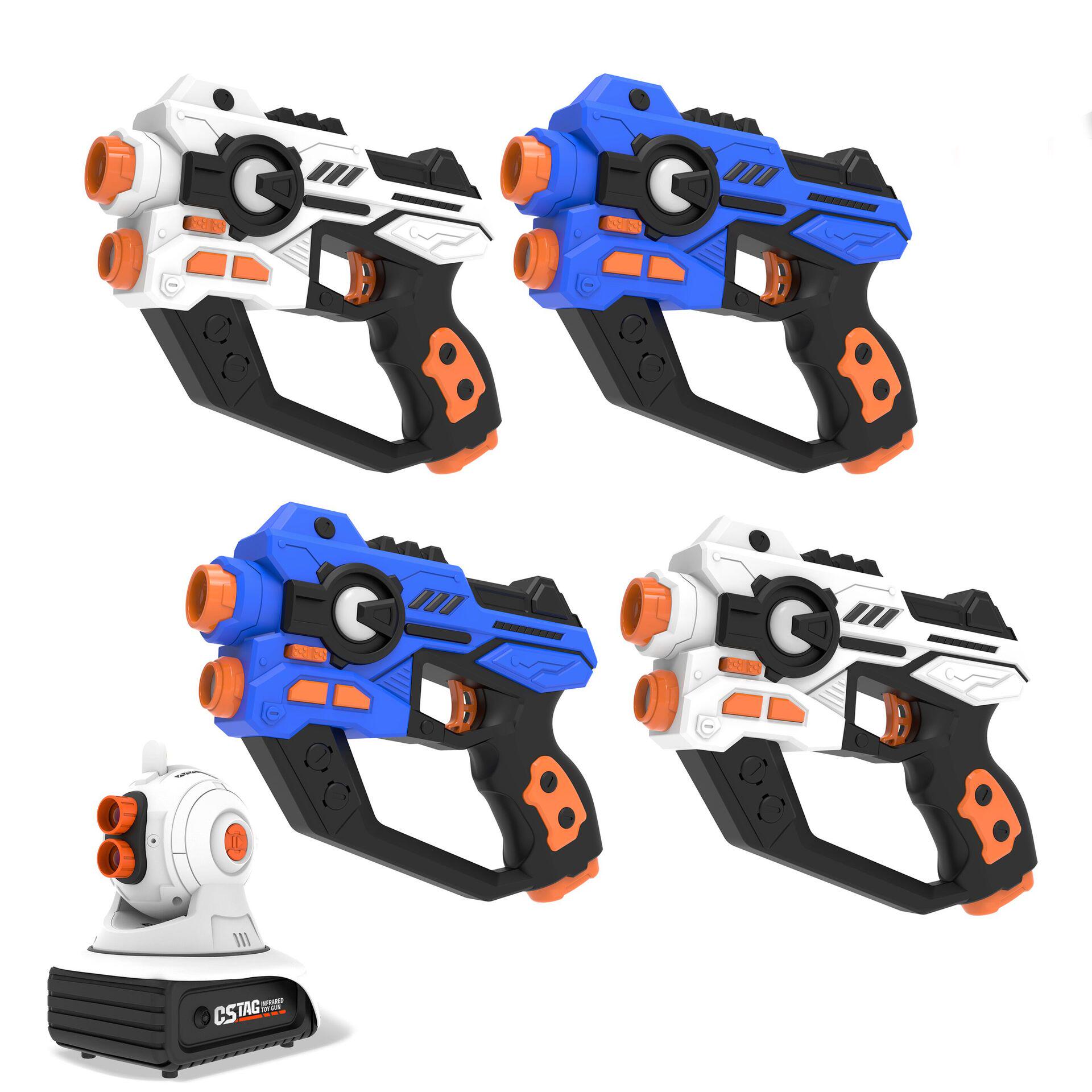 跨境激光牌红外线枪镭射枪打投影 投影器激光枪2枪1投影器玩具枪