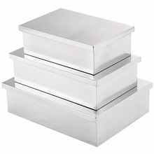 不锈钢收纳盒长方形保鲜盒冰箱整理盒储物盒加厚苏箱饺子盒带盖