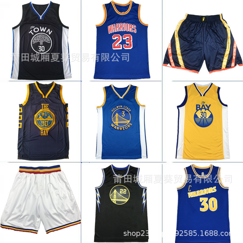 nba篮球服勇士队30#库里3普尔11汤普森刺绣球衣训练