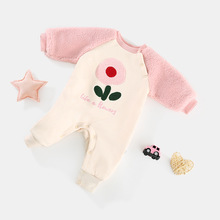 婴儿连体衣23冬季新款甜美女宝宝衣服新生儿衣服一枝独秀婴儿服装