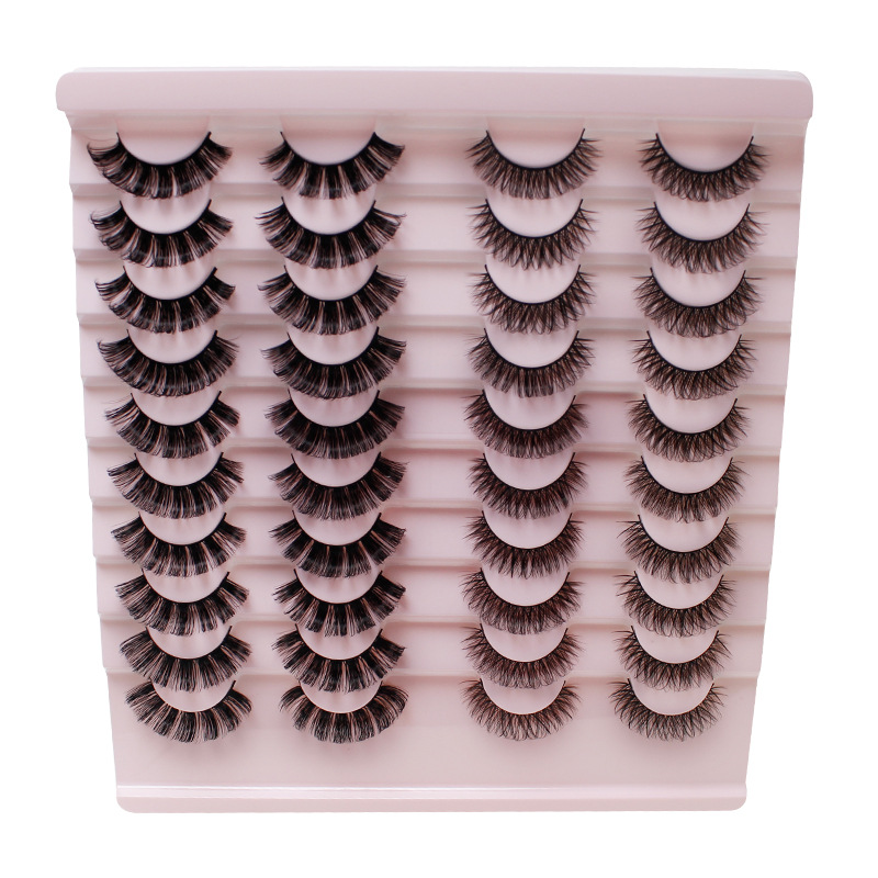 Dingsen False Eyelashes Factory Cross-Border Stable Supply 20 Pairs DD Russian Curling Eyelash European and American Thick