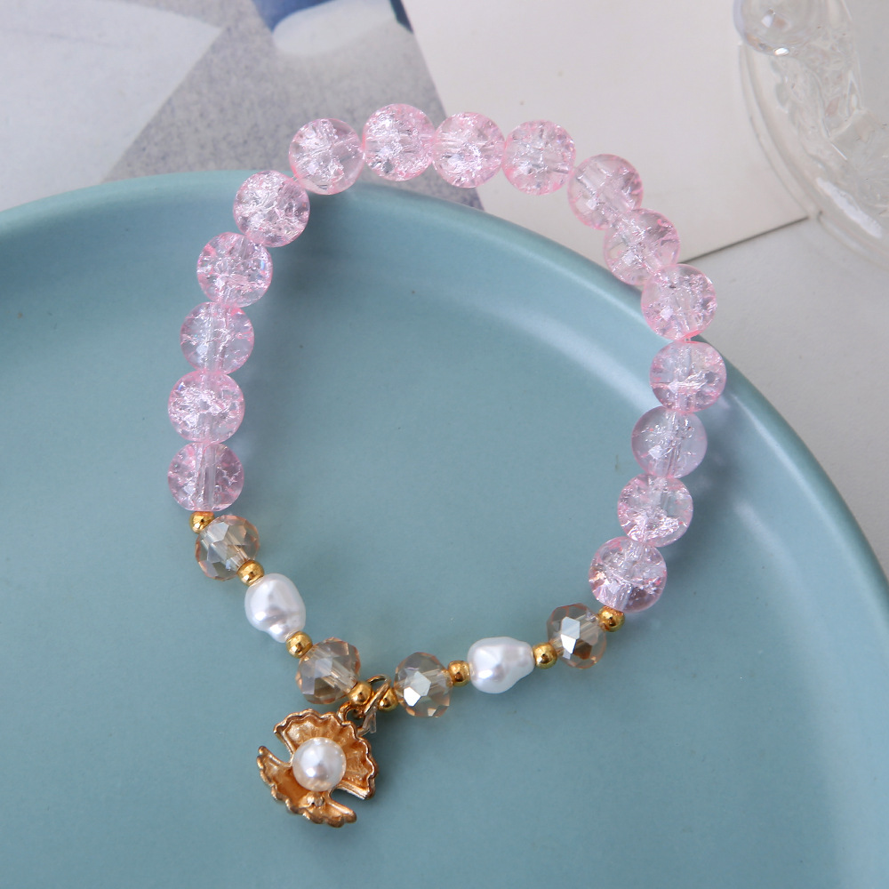 水晶手链女公主玻璃串珠可爱女宝宝手环学生首饰简约手镯卡通饰品