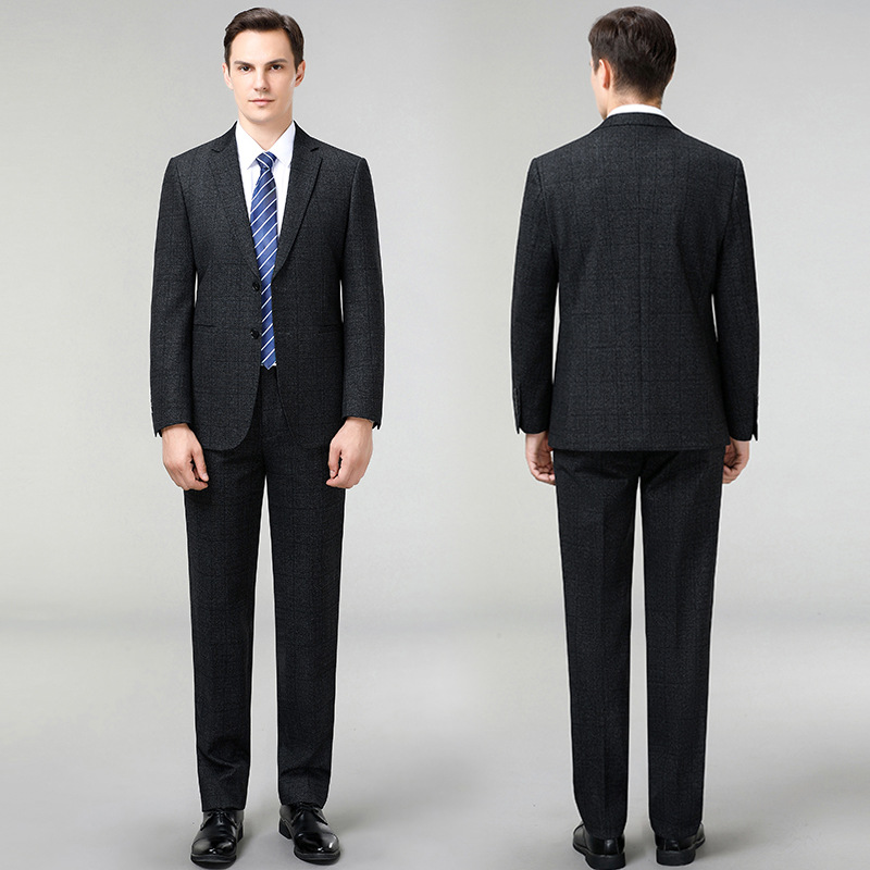 2024春秋中老年爸爸装中年西服套装男士商务休闲正装爸爸婚礼西服