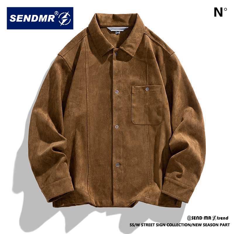 德国sendmr复古重磅灯芯绒长袖衬衫男外套春秋季日系宽松百搭工装