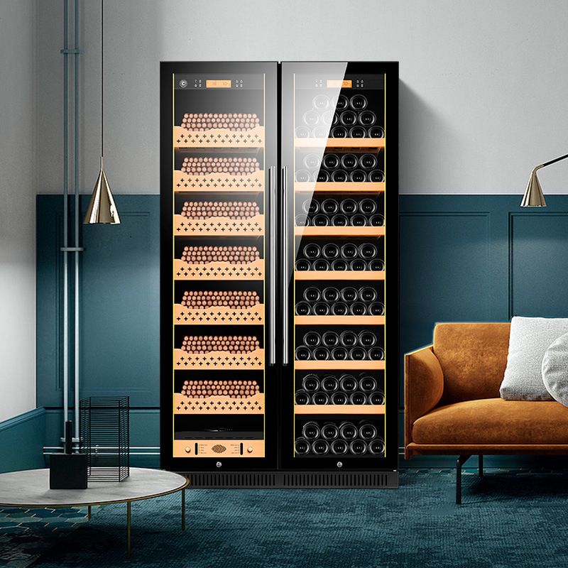 茄龙cl-188cw1雪茄柜恒温恒湿雪茄柜实木双门雪松木雪茄红酒柜