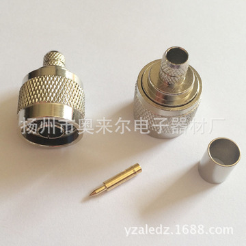 天线接头 射频同轴连接器 n型公头n-c-j5 全铜内螺纹内针 压接型