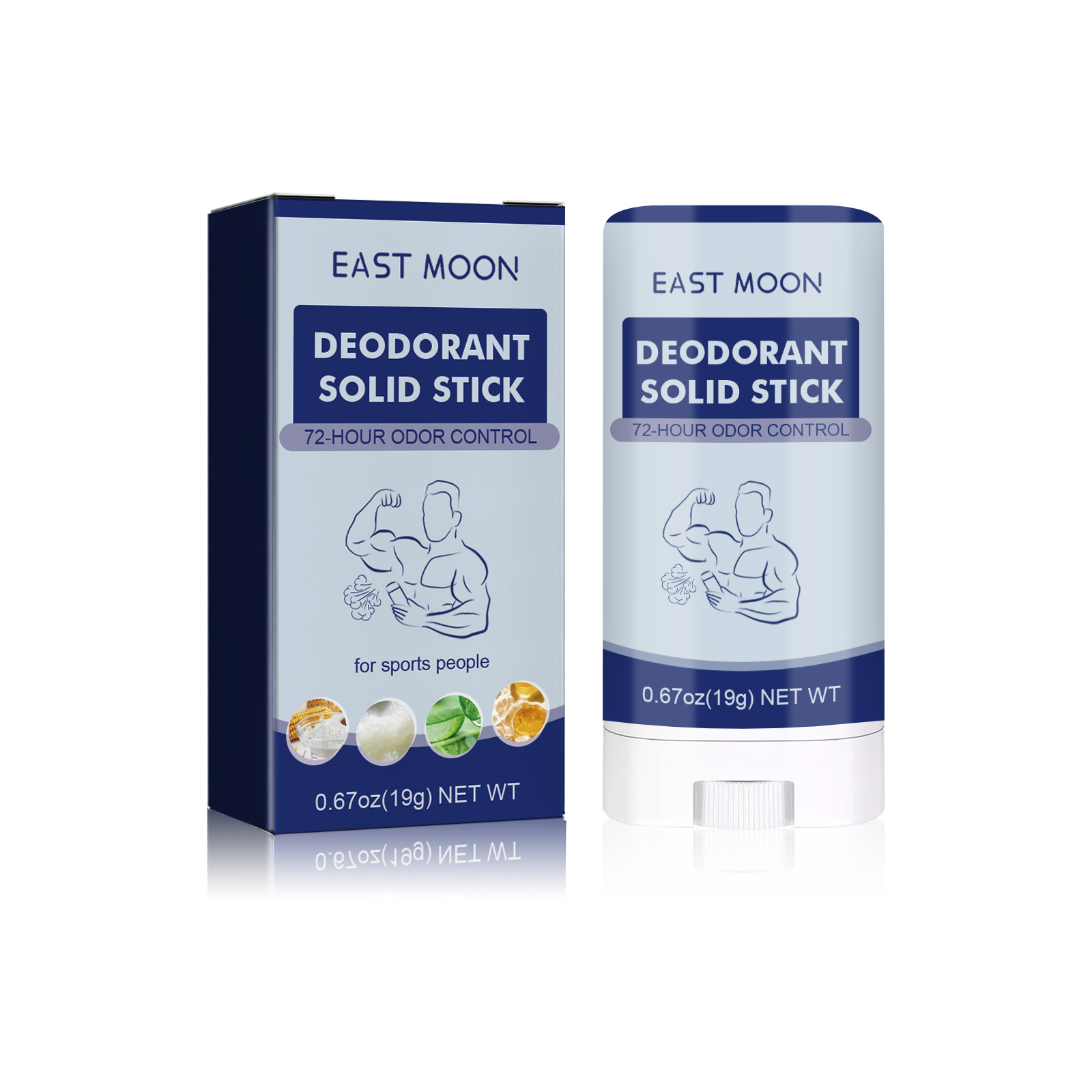 East Moon Men's Care Stick Cleaning Armpit Odor Armpit Dry and Lasting Fragrance Portable Body Fragarance Sticks