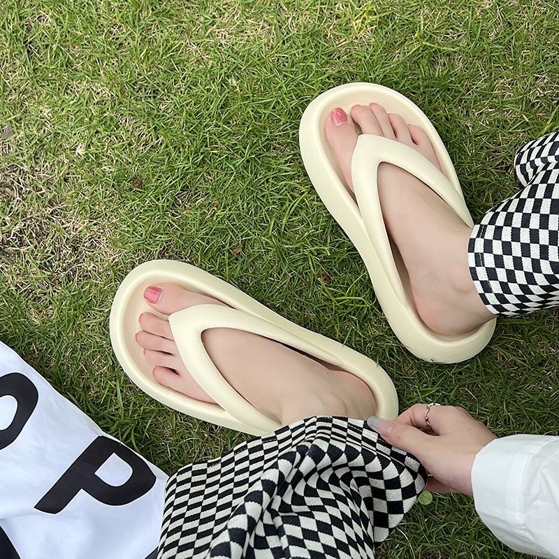 Drooping Eva Flip-Flops Women's Summer Internet Celebrity Ins Soft Bottom Non-Slip All-Matching Beach Leisure Flip-Flops Sandals