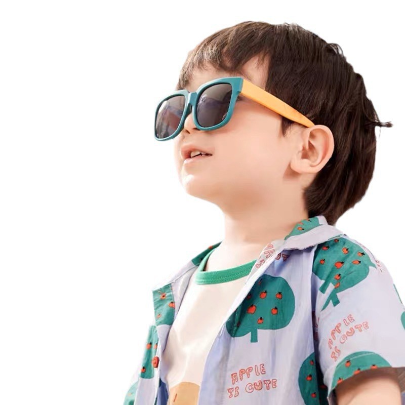 Folding Children's Sunglasses Boys and Girls Uv Protection Kids Sun Protection Glasses Fashion Baby Sunglasses Wholesale