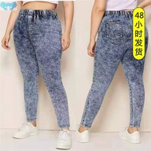 Large size Stretch women jeans Casual pants 大码弹力牛仔裤女