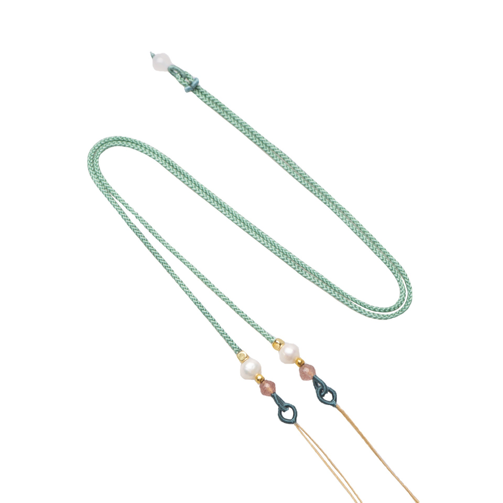 Semi-Finished Products Necklace Rope Hand-Woven Jade Pendant Jade Ring Pendant Lanyard Diy Cross-through Tibet Beads Lanyard Factory Wholesale