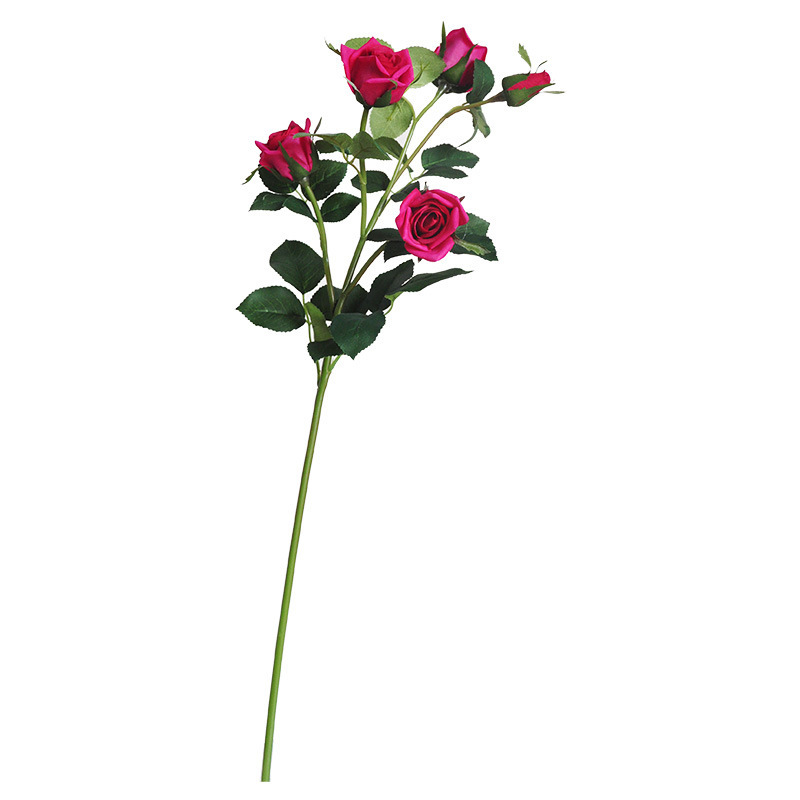 高手感保湿五头小玫瑰假花客厅卧室花卉餐桌样版间专用小清新