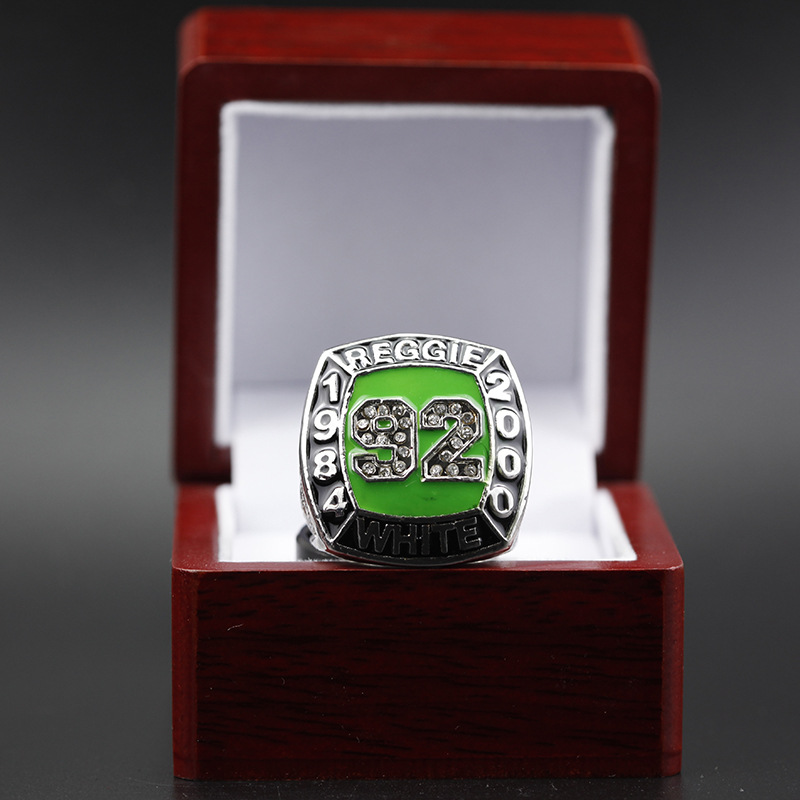 nfl 1984 2000名人堂包装工 球员reggie white 92号 戒指