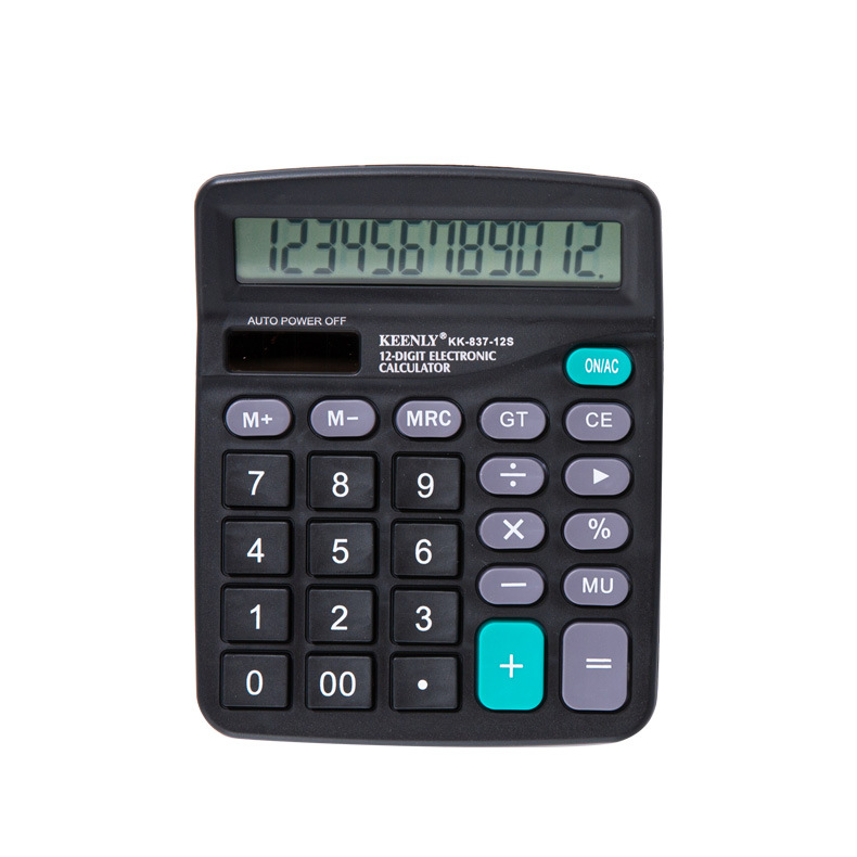 12-Bit Real Solar Calculator Large Screen Display Dual Power Supply Large Key Office Finance Factory Direct Sales Wholesale