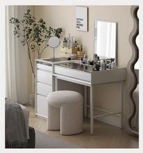 极简化妆台 小户型卧室化妆桌现代简约实木收纳柜化妆台书桌一体