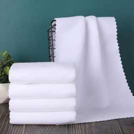 厂家批发花边白毛巾酒店宾馆批量一千条一次性白毛巾汗蒸理发店