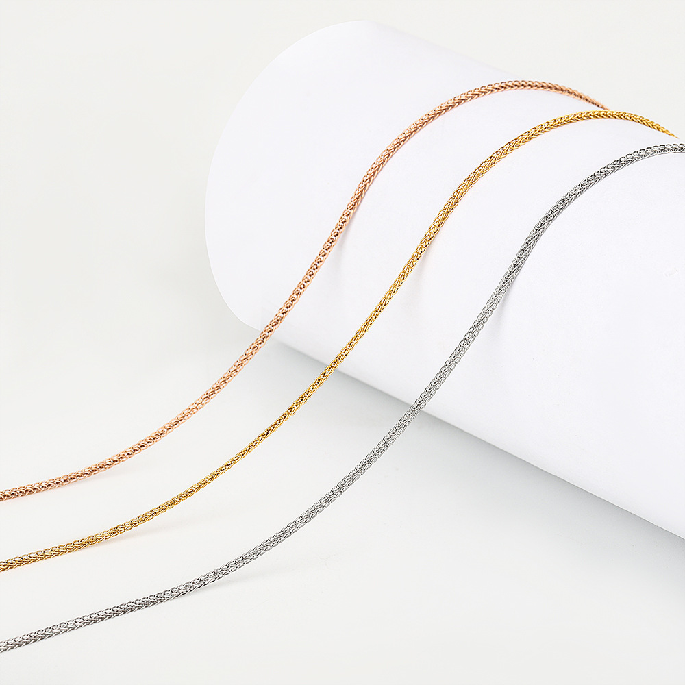 18k金色针式万能肖邦链项链女百搭小众设计感钛钢不掉色diy锁骨链