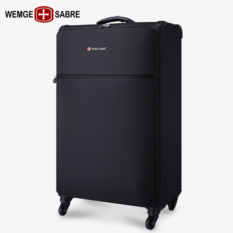 瑞士军刀帆布行李箱女结实耐用20寸旅行箱万向轮拉杆登机箱男