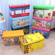 创意卡通儿童玩具收纳凳子储物箱可坐折叠家用衣物杂物布艺收纳凳