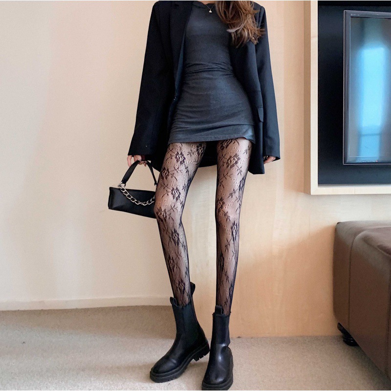 Black Silk Women's Pantyhose Letters Thin Anti-Hook Mercerized Leg Artifact Sexy Black Sheer Tights Leggings Stockings