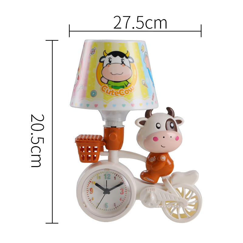 Creative Bicycle Cartoon Led Small Night Lamp Bedroom Bedside Alarm Clock Valentine's Day Company Gift