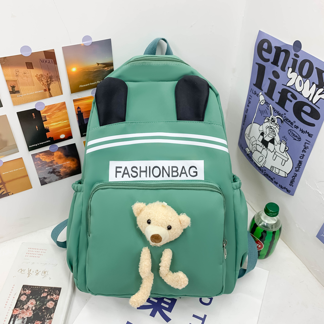 2023 New Girls Schoolbag Popular Middle School Students School Bag Large Capacity Campus Leisure Simple Backpack