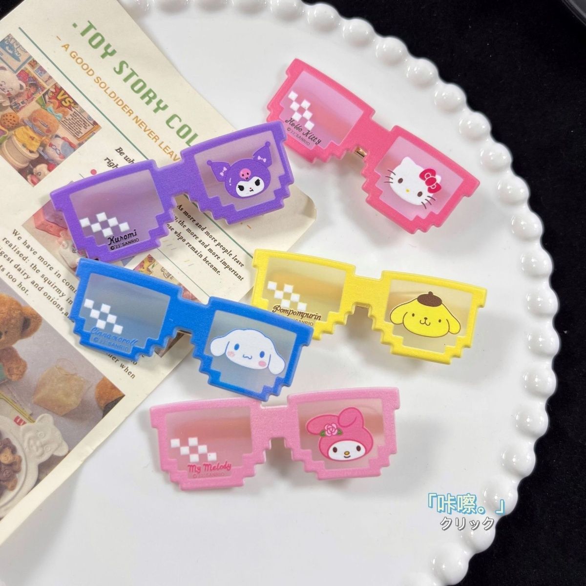 Cartoon Creative Funny Glasses Barrettes Sweet Cool Girl All-Match Forehead Bangs Hair Clip for Broken Hair Barrettes Headdress