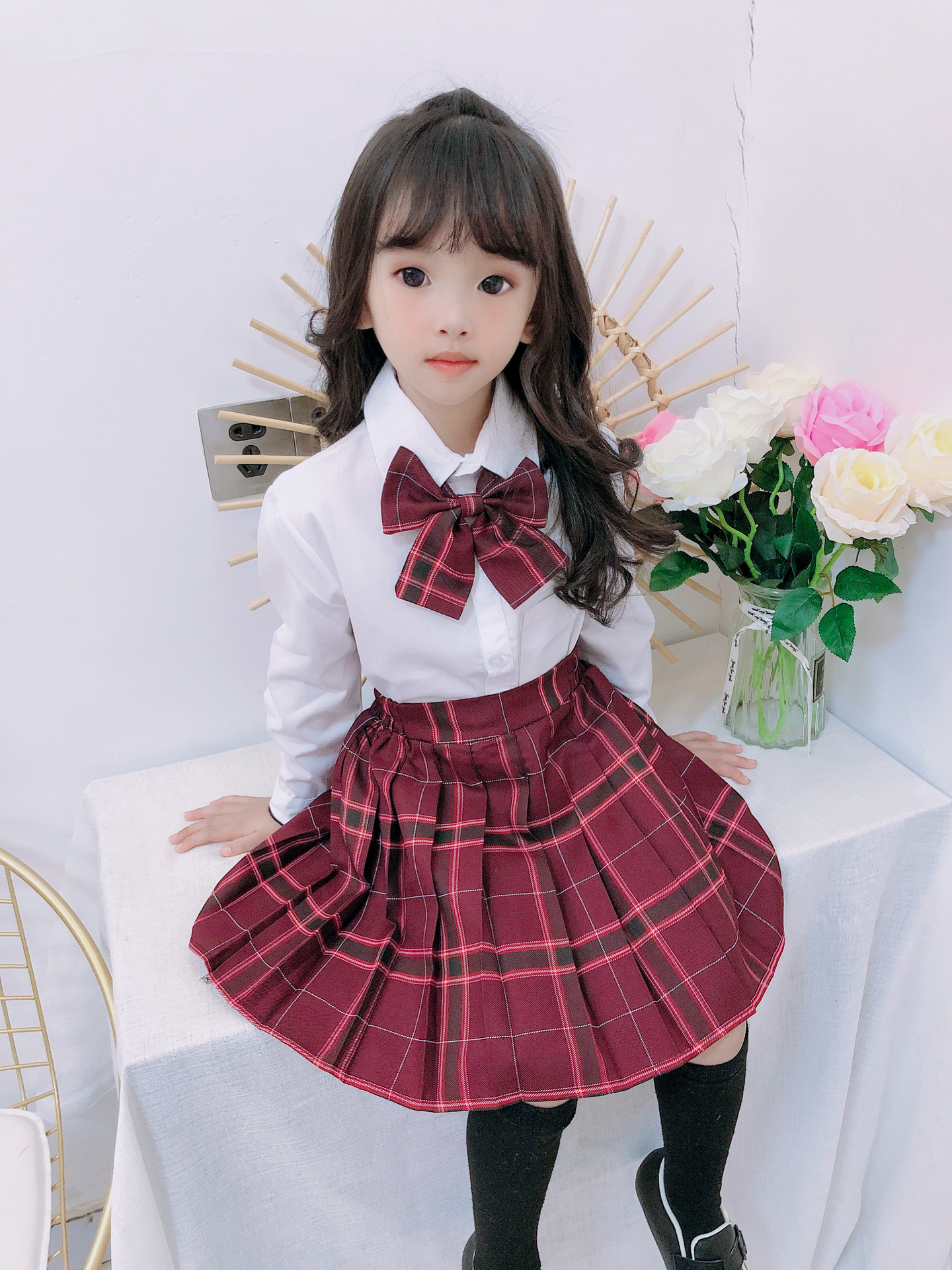 一件起批沙华jk制服百褶裙儿童长袖学生小童女童活动表演服校服秋