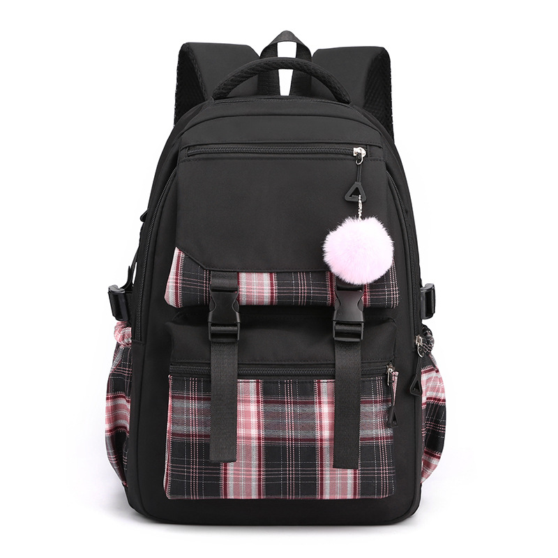 2024 New Schoolbag Female Korean Style Mori Style Fresh Junior High School Student Solid Color Simple Multi-Layer Computer Backpack