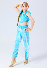 万圣节拉丁舞舞者服公主服装阿拉伯女神装女童分体肚皮舞游戏制服
