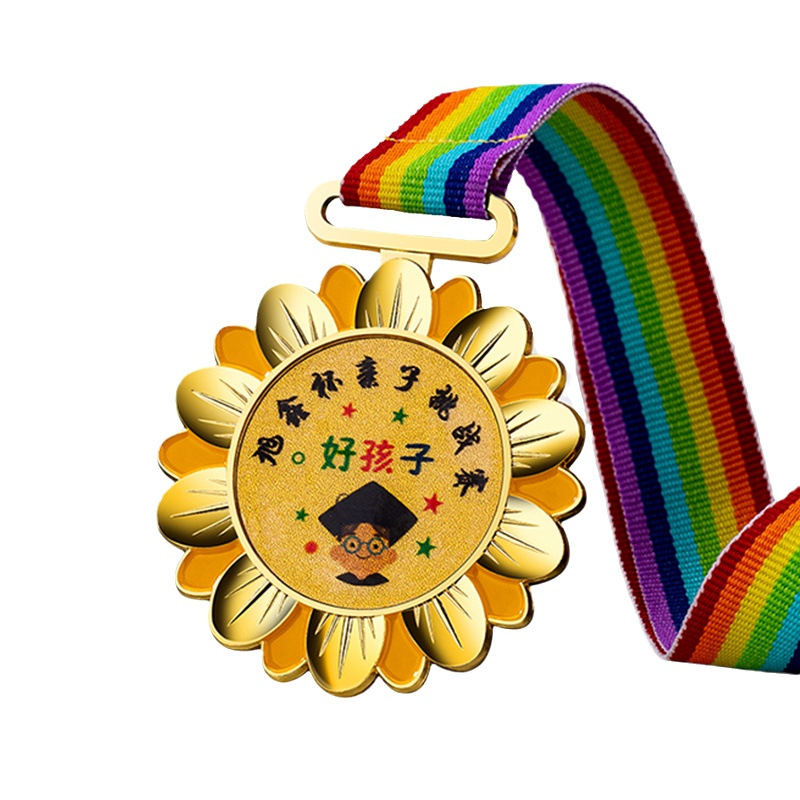 幼儿园金属奖牌趣味运动会金银铜比赛儿童金属挂牌奖牌制作可定