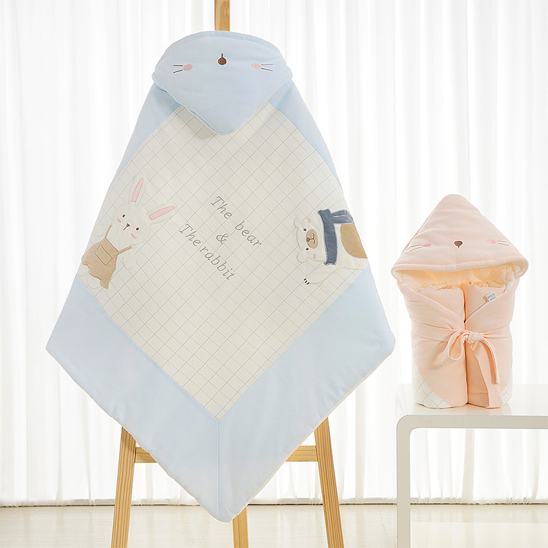 新生婴儿包被四季通用抱被纯棉秋冬加厚初生宝宝产房外出包裹被子