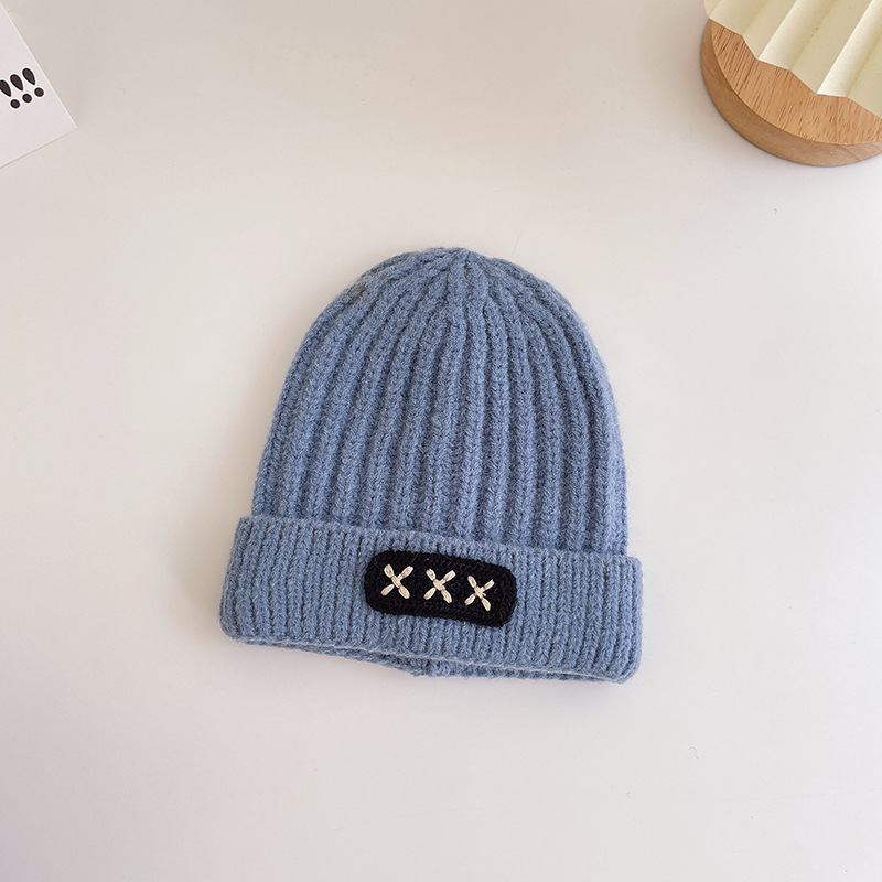 2022 Autumn and Winter New Children's Woolen Cap Earflaps Warm Windproof Knitted Hat Boys and Girls Thickened Baby Hat