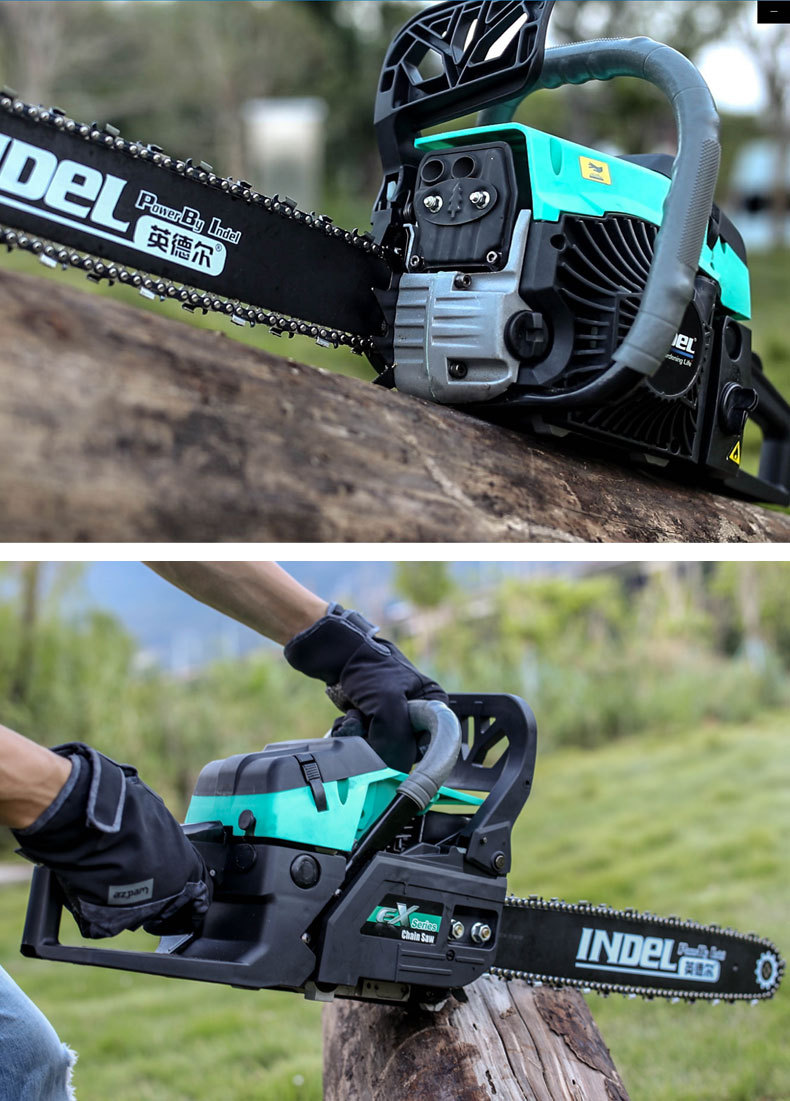 英德尔油锯家用伐木锯汽油链锯ex726a修枝锯砍木机锯冰机锯木机