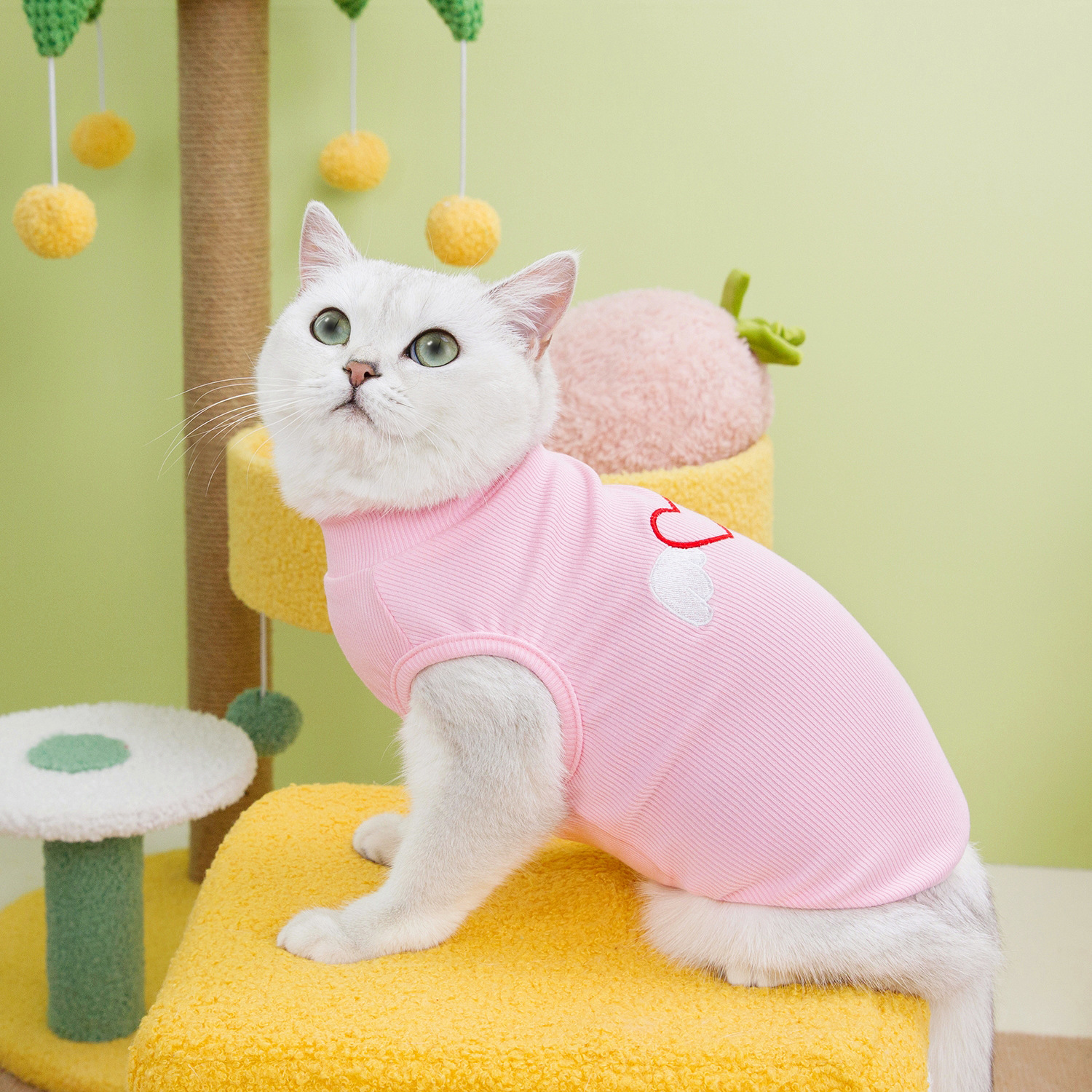 可爱宠物猫咪服饰批发 猫咪外出打底衣宠物通用简约透气小猫衣服