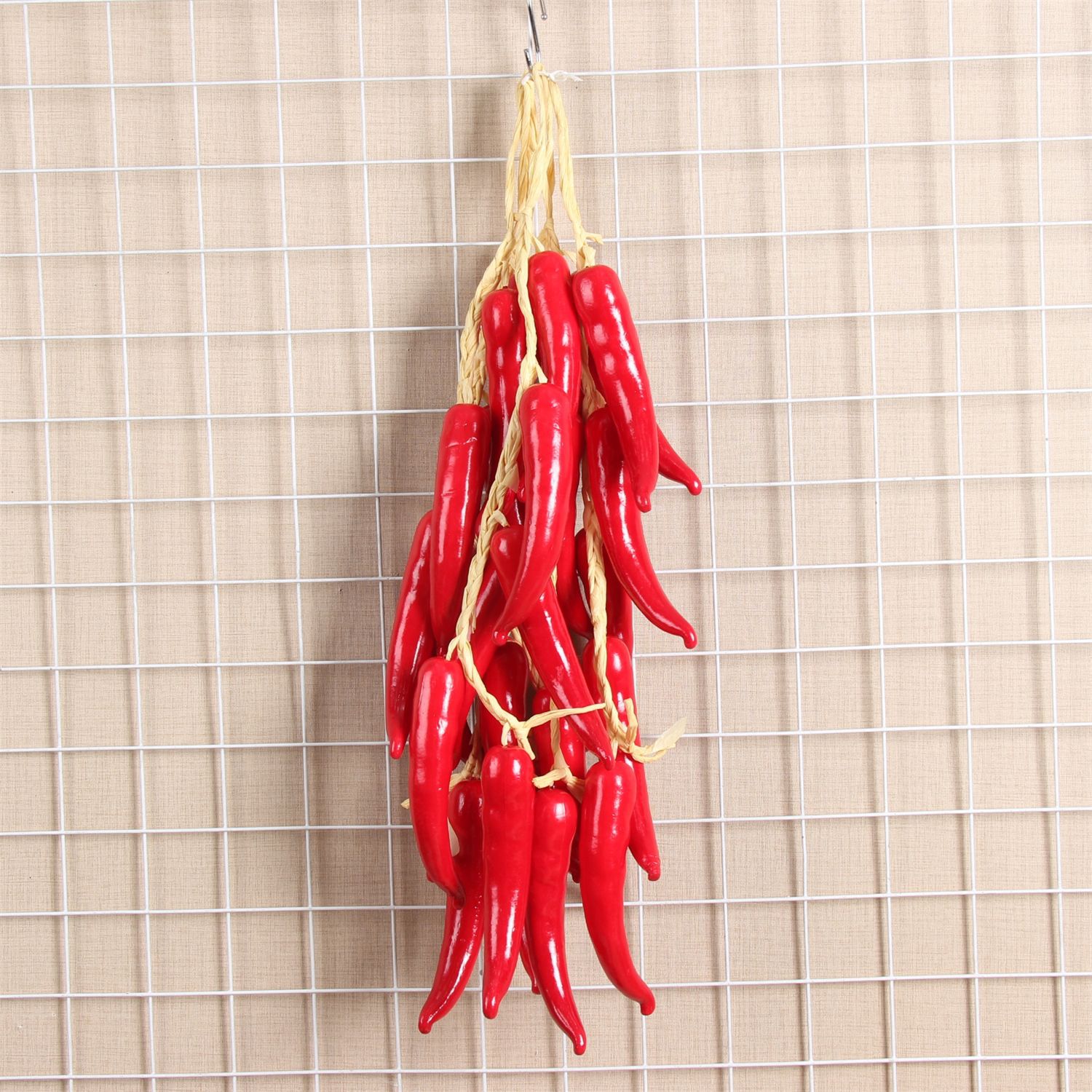 蔬菜串仿真红辣椒青辣椒串5头/农家乐装饰/摄影道具水果模型批发
