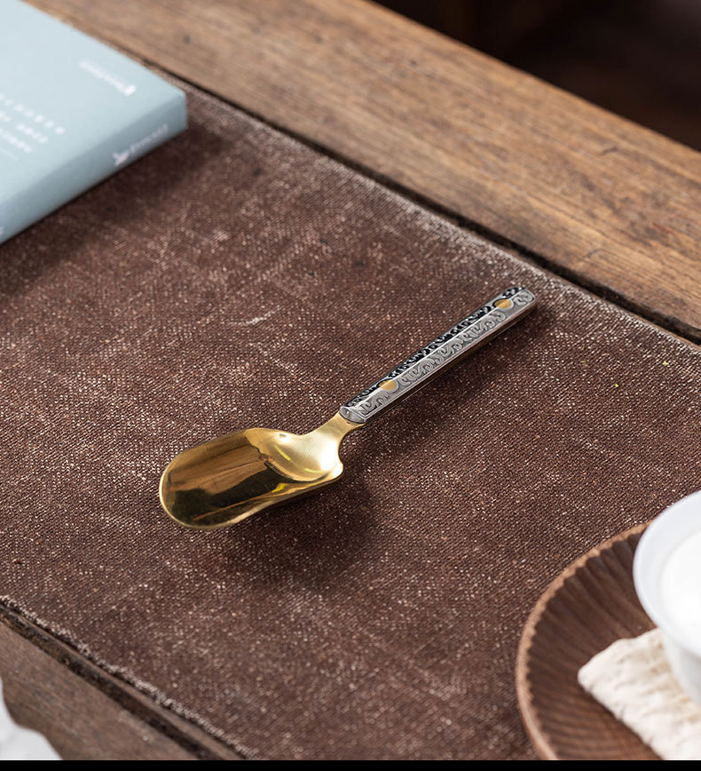 纯铜茶勺茶铲小茶匙茶道零配功夫茶具配件泡茶工具取茶叶单个单只